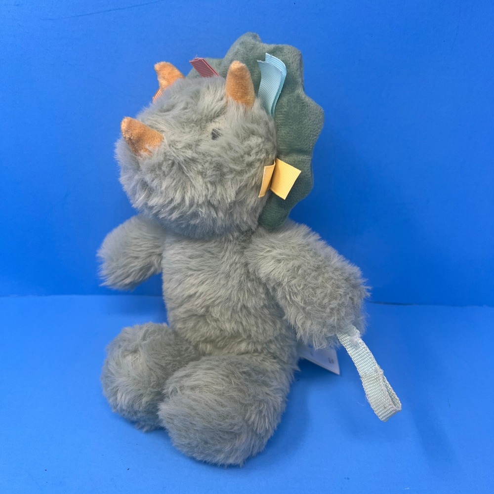 Cloud Island Triceratops Baby Rattle Plush Green Animal Nursery Sensory Toy - Picture 3 of 14